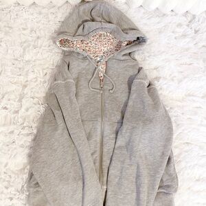 𝜗𝜚 frankie’s bikinis casper floral lace zip up hoodie